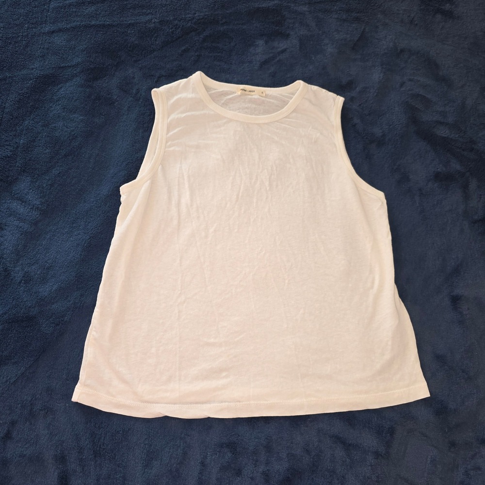 Marine Layer Womens White Hemp Cotton Blend Tank Top Summer 2024 Size Small‎